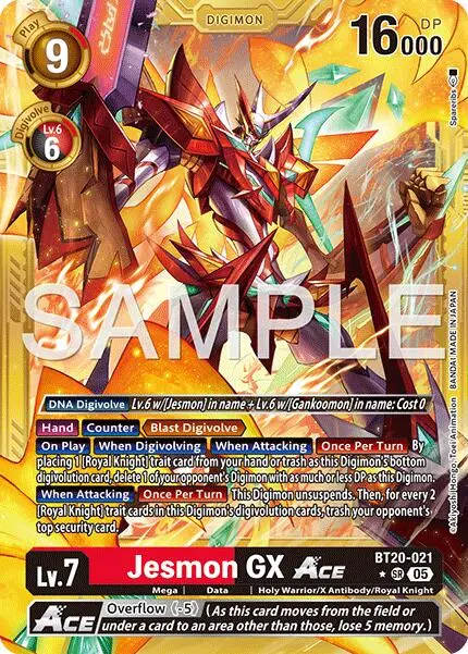 Jesmon Gx Ace [Bt20-021] (Gold Border) [Advanced Booster Digimon Generation] 1