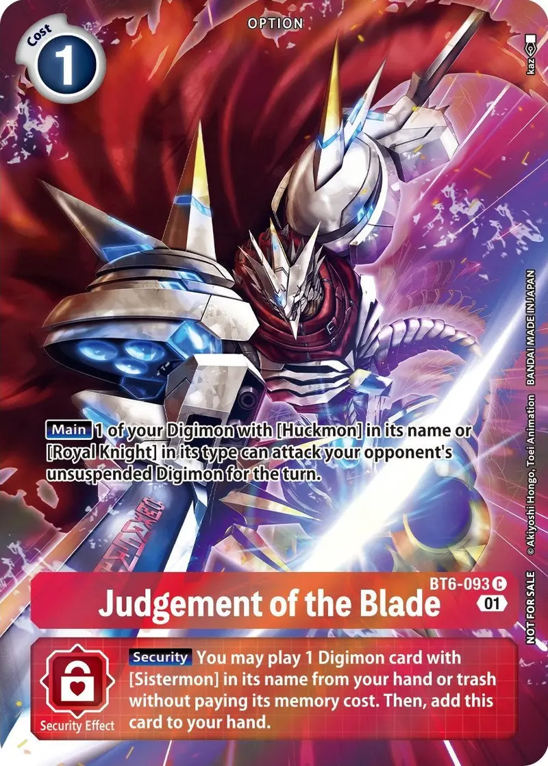 Judgement Of The Blade [Bt6-093] (Premium Deck Set) [Double Diamond Promos] 1