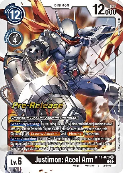 Justimon: Accel Arm [Bt11-073] [Dimensional Phase Pre-Release Promos] 1