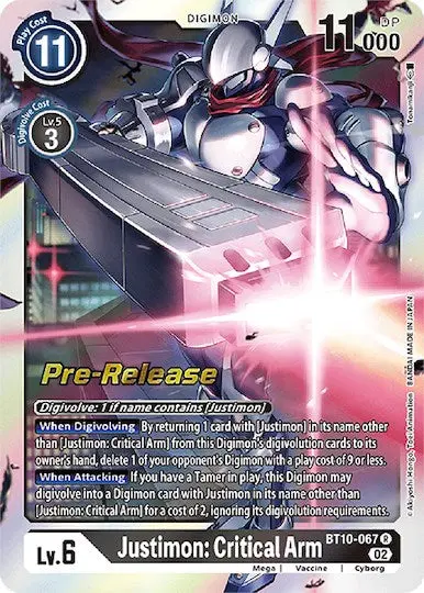 Justimon: Critical Arm [Bt10-067] [Xros Encounter Pre-Release Cards] 1