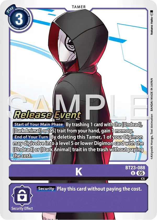 K [Bt23-088] [Hackers' Slumber Release Event Cards] 1
