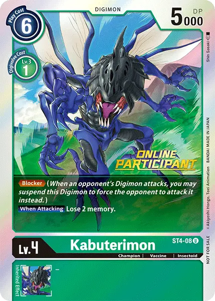 Kabuterimon [St4-08] (Online Participant) [Starter Deck: Giga Green Promos] 1