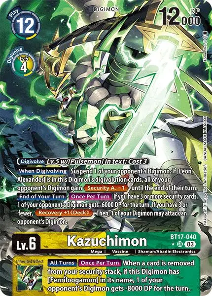 Kazuchimon [Bt17-040] (Alternate Art) [Secret Crisis] 1