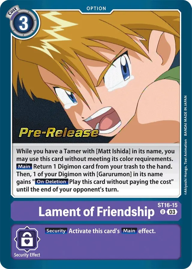 Lament Of Friendship [St16-15] [Starter Deck: Wolf Of Friendship Pre-Release Cards] 1