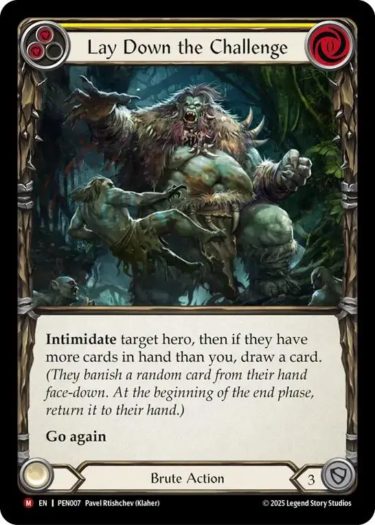 Lay Down The Challenge (Yellow) [Pen007] (Compendium Of Rathe)  Rainbow Foil 1