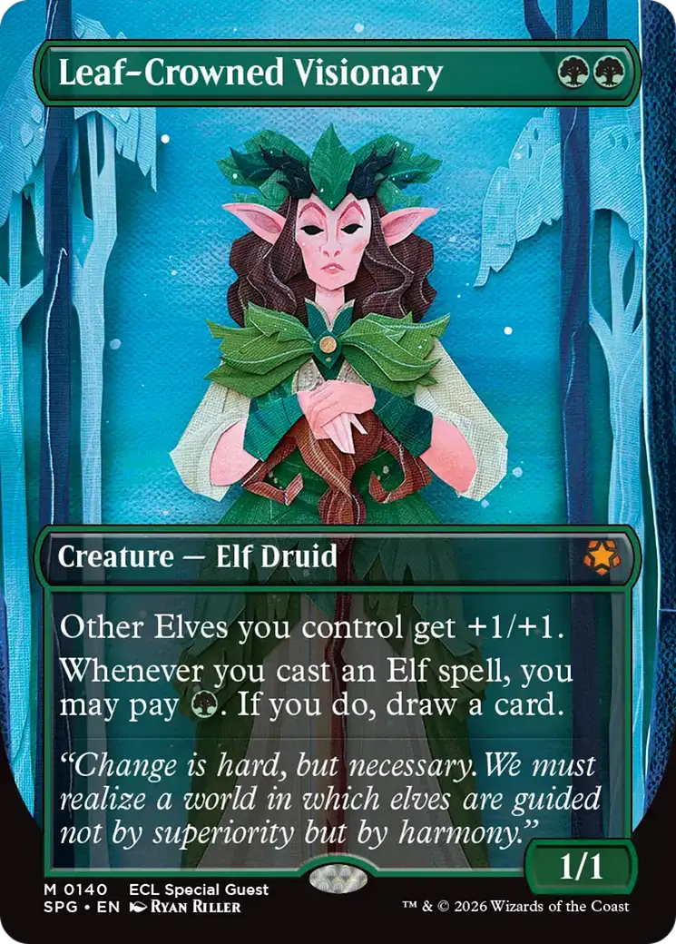 Leaf-Crowned Visionary (Borderless) [Lorwyn Eclipsed Special Guests] 1