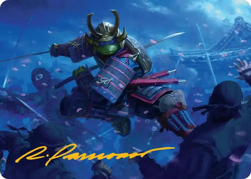 Leonardo, Sewer Samurai Art Card (1/54) (Gold-Stamped Signature) [Teenage Mutant Ninja Turtles Art Series] 1