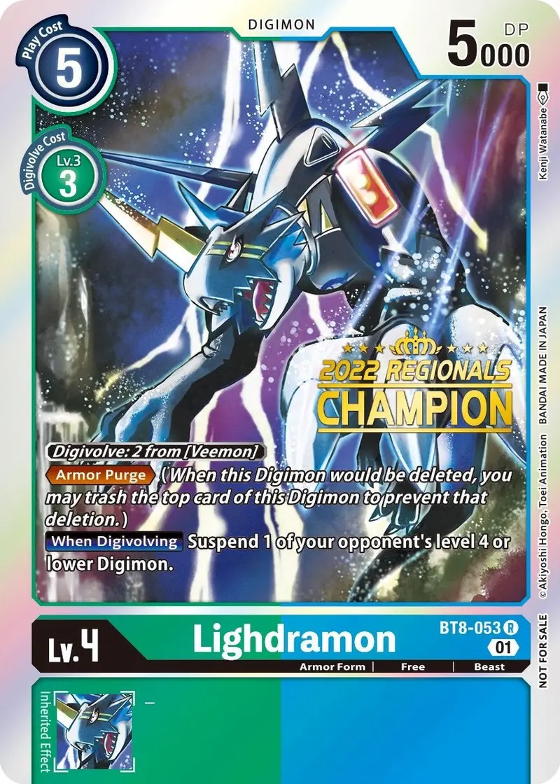Lighdramon [Bt8-053] (2022 Championship Offline Regional) (Online Champion) [New Awakening Promos] 1