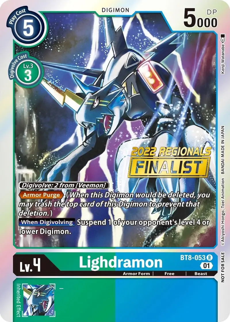 Lighdramon [Bt8-053] (2022 Championship Offline Regional) (Online Finalist) [New Awakening Promos] 1