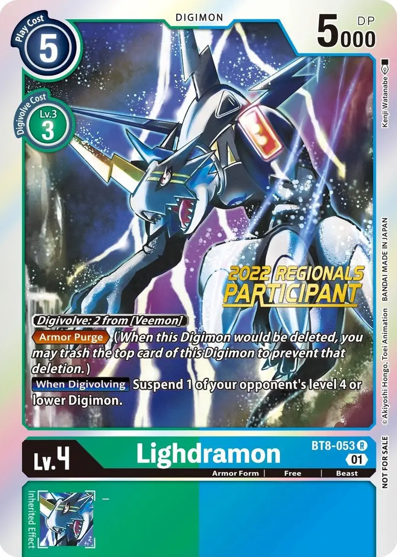 Lighdramon [Bt8-053] (2022 Championship Offline Regional) (Online Participant) [New Awakening Promos] 1