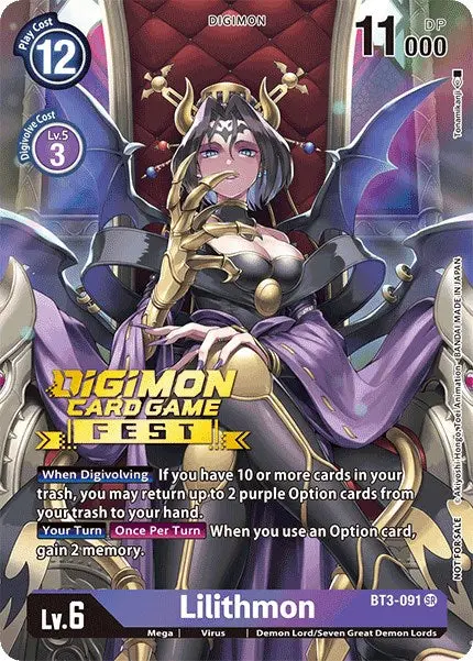 Lilithmon [Bt3-091] (Digimon Card Game Fest 2022) [Release Special Booster Promos] 1