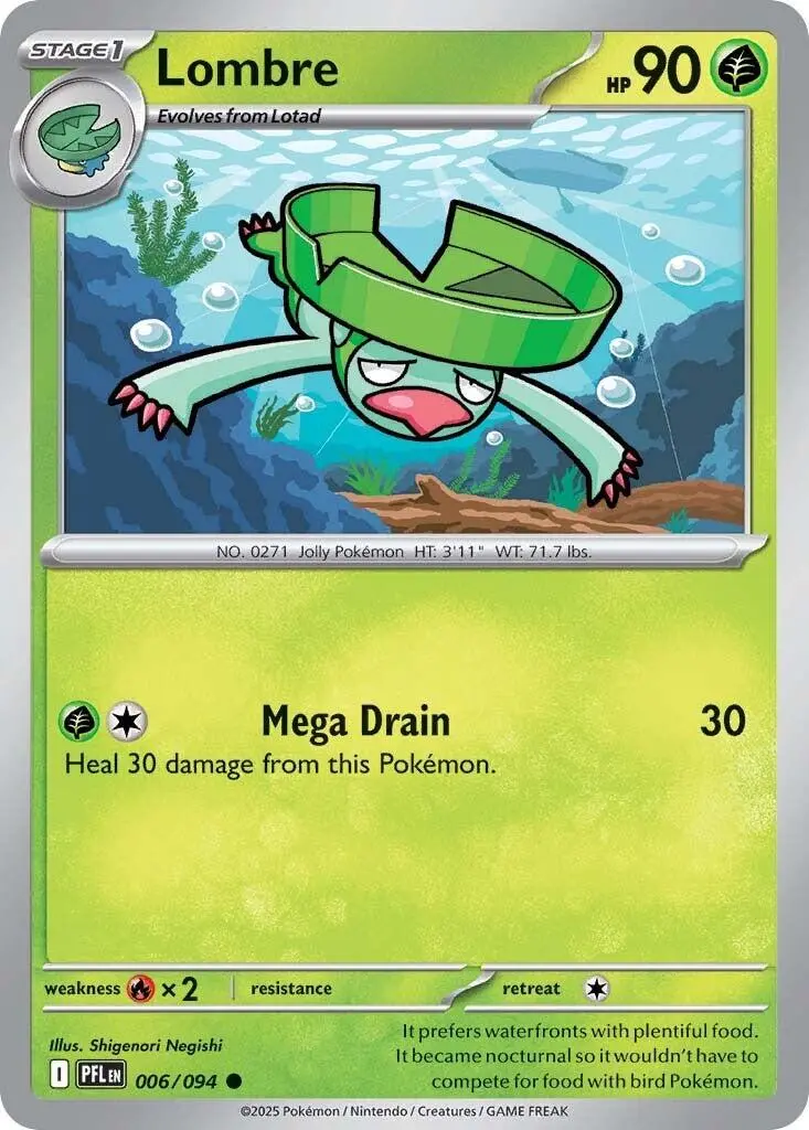 Lombre (006/094) [Mega Evolution: Phantasmal Flames] 1