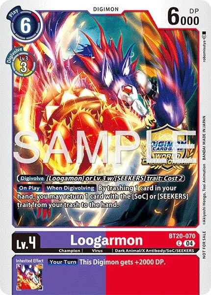 Loogarmon [Bt20-070] (Regionals 25-26 Season 2 Champion) [Release Special Booster Ver.2.5 Promos] 1