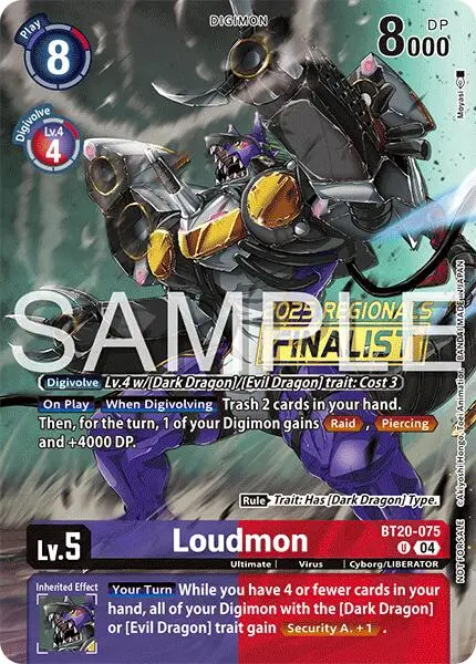 Loudmon [Bt20-075] (Regionals 25-26 Season 2 Finalist) [Release Special Booster Ver.2.0] 1