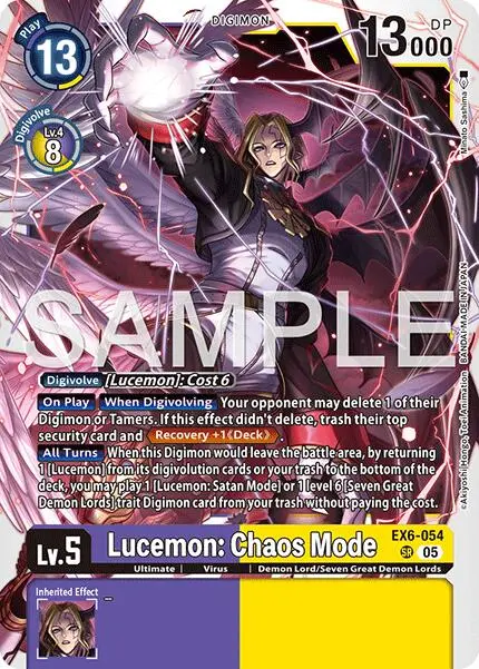 Lucemon: Chaos Mode [Ex6-054] (Reprint) [Advanced Booster Digimon Generation] 1