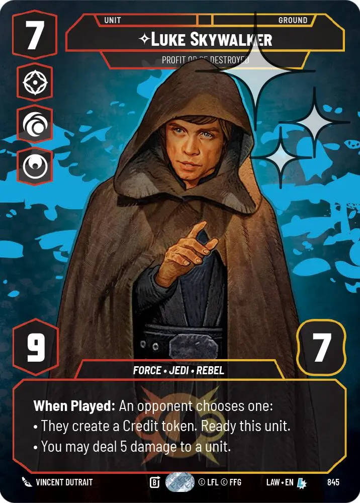 Luke Skywalker - Profit Or Be Destroyed (Prestige Foil) (845) (845) [A Lawless Time] 1