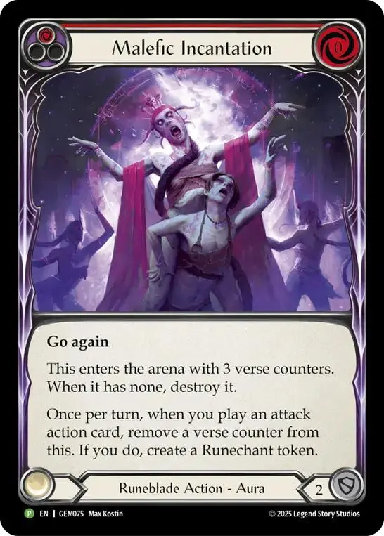 Malefic Incantation [Gem075] (Gem Pack 3)  Cold Foil 1