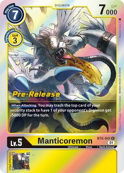 Manticoremon [Bt6-041] [Double Diamond Pre-Release Cards] 1