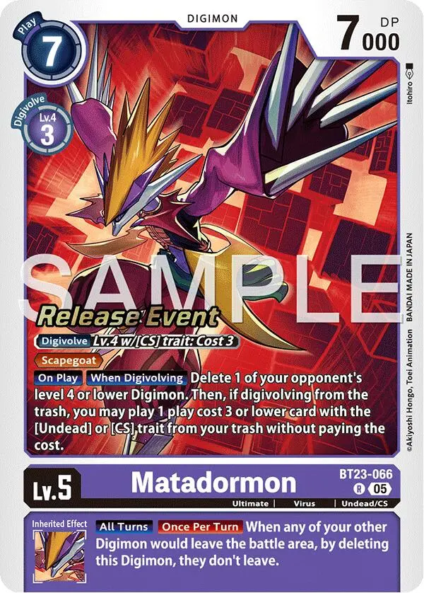 Matadormon [Bt23-066] [Hackers' Slumber Release Event Cards] 1