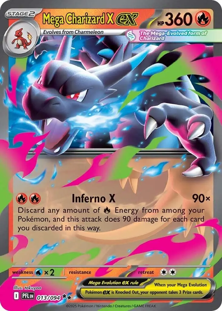 Mega Charizard X Ex (013/094) [Mega Evolution: Phantasmal Flames] 1