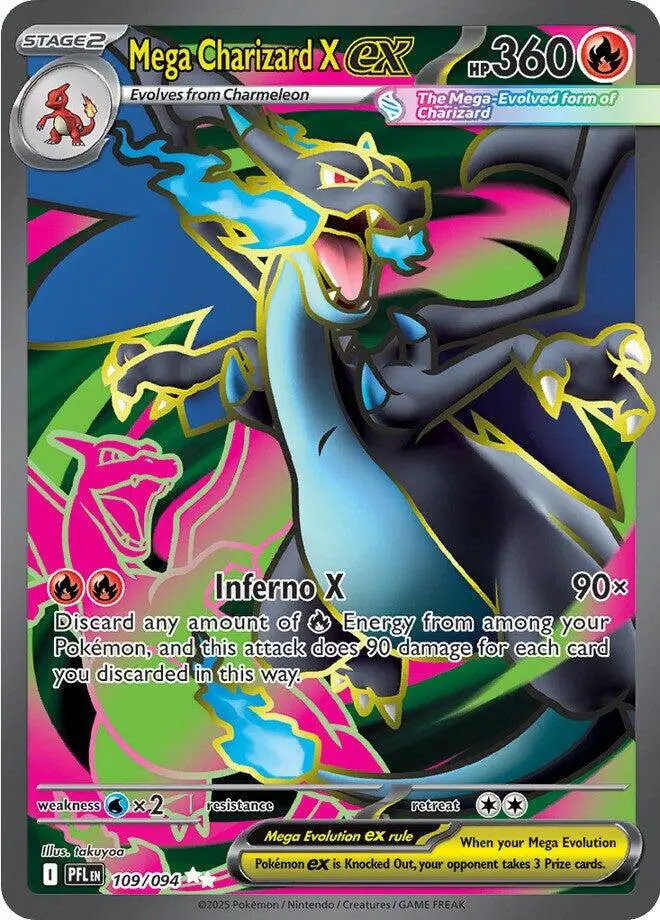 Mega Charizard X Ex (109/094) [Mega Evolution: Phantasmal Flames] 1