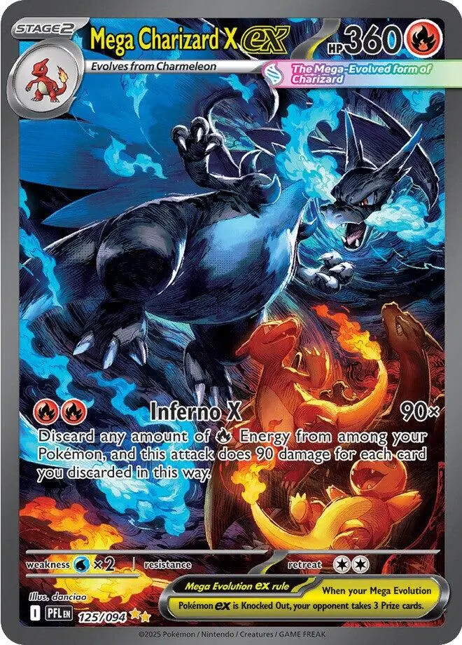 Mega Charizard X Ex (125/094) [Mega Evolution: Phantasmal Flames] 1