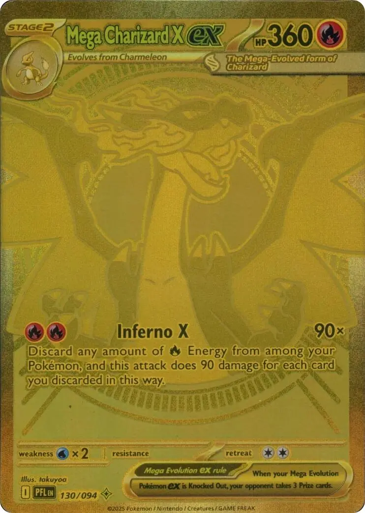 Mega Charizard X Ex (130/094) [Mega Evolution: Phantasmal Flames] 1
