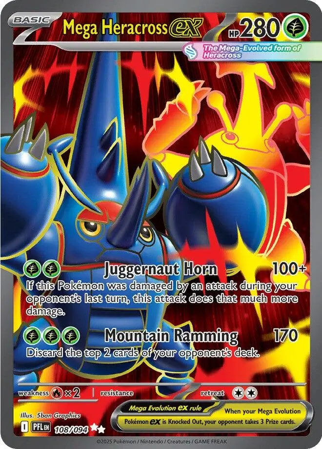 Mega Heracross Ex (108/094) [Mega Evolution: Phantasmal Flames] 1