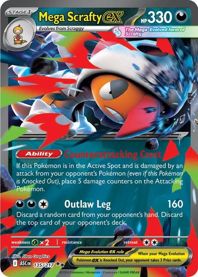 Mega Scrafty Ex (135/217) [Mega Evolution: Ascended Heroes] 1