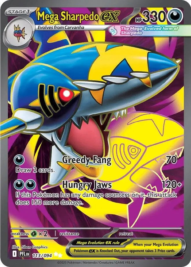 Mega Sharpedo Ex (113/094) [Mega Evolution: Phantasmal Flames] 1