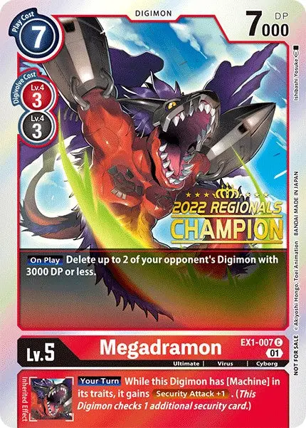 Megadramon [Ex1-007] (2022 Championship Online Regional) (Online Champion) [Classic Collection Promos] 1