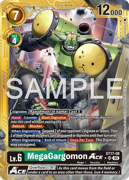 Megagargomon Ace [St17-08] (Gold Border) [Advanced Booster Digimon Generation] 1