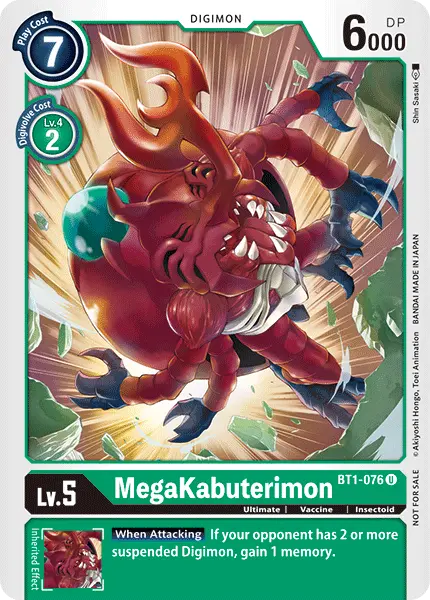 Megakabuterimon [Bt1-076] (Tamer Battle Pack) [Release Special Booster Ver.1.0 Promos] 1