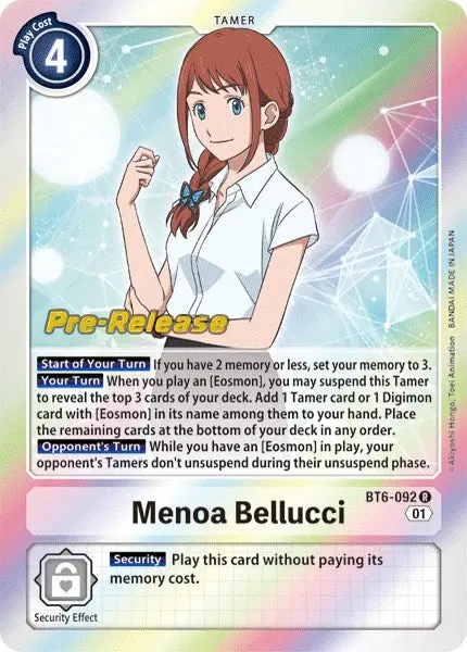 Menoa Bellucci [Bt6-092] [Double Diamond Pre-Release Cards] 1