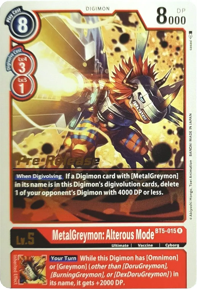Metalgreymon: Alterous Mode [Bt5-015] [Battle Of Omni Pre-Release Promos] 1