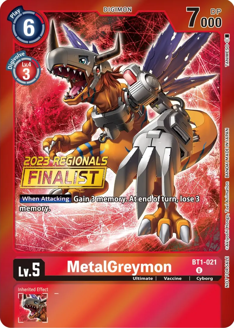 Metalgreymon [Bt1-021] (2023 Regionals Finalist) [Release Special Booster Promos] 1