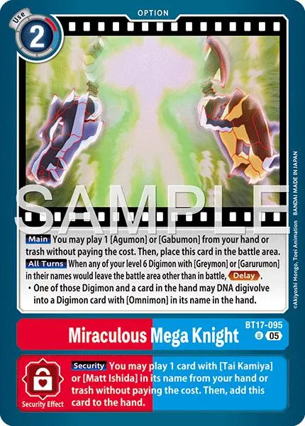 Miraculous Mega Knight [Bt17-095] (Reprint) [Advanced Booster Digimon Generation] 1