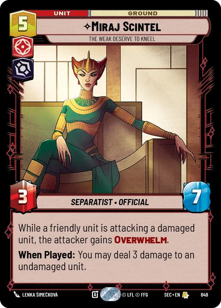 Miraj Scintel - The Weak Deserve To Kneel (Foil) (649) (649) [Secrets Of Power] 1
