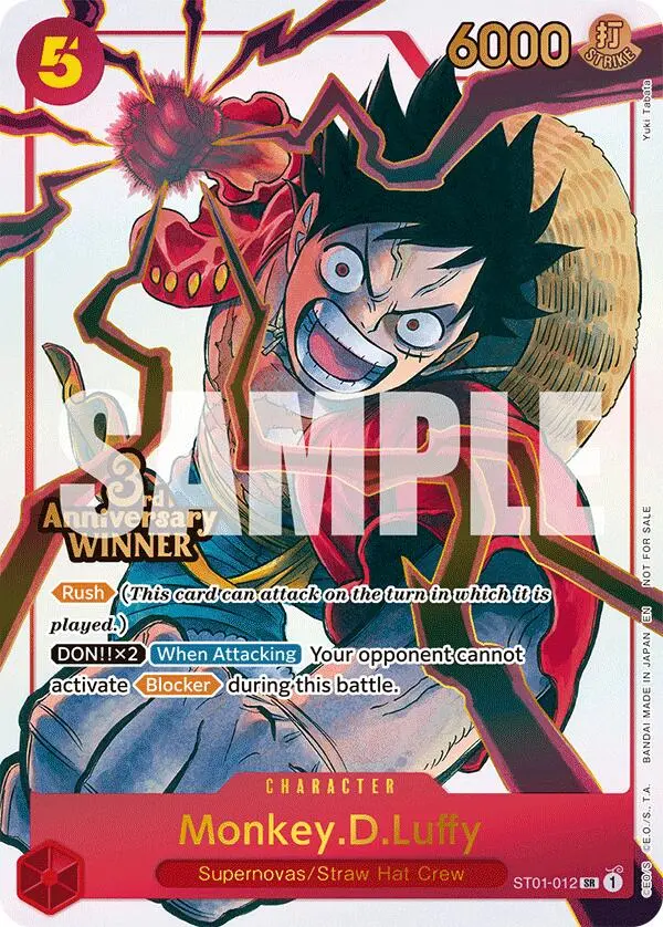 Monkey.D.Luffy (St01-012) (3Rd Anniversary Winner) [One Piece Promotion Cards] 1
