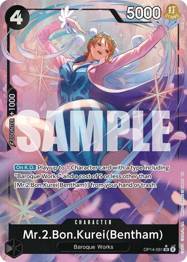 Mr.2.Bon.Kurei (Bentham) (Alternate Art) [The Azure Sea's Seven] 1