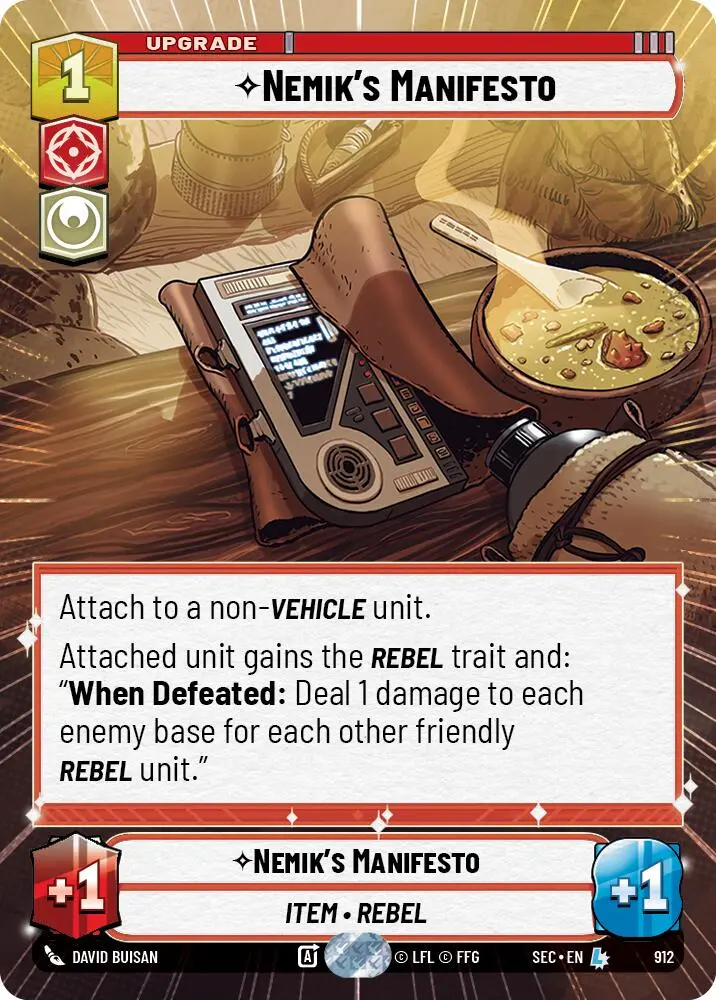 Nemik's Manifesto (912) (Hyperspace Foil) (912) [Secrets Of Power] 1