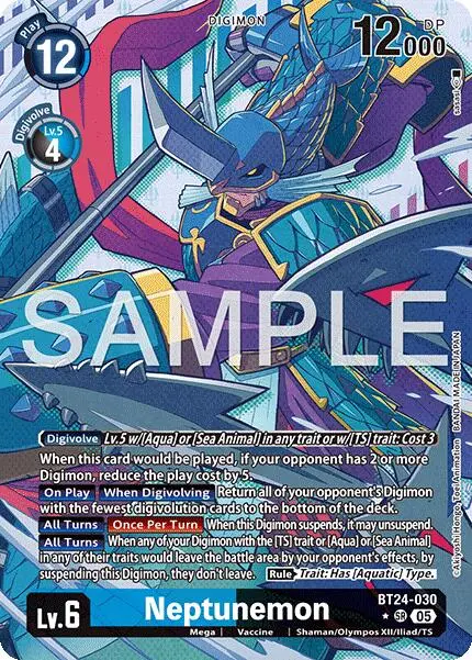 Neptunemon [Bt24-030] (Alternate Art) [Time Stranger] 1