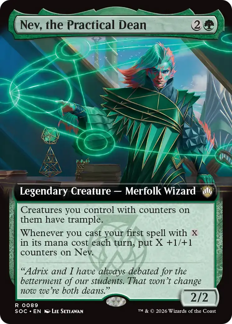 Nev, The Practical Dean (Extended Art) [Secrets Of Strixhaven Commander] 1