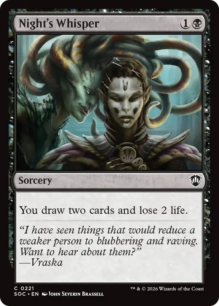 Night's Whisper [Secrets Of Strixhaven Commander] 1