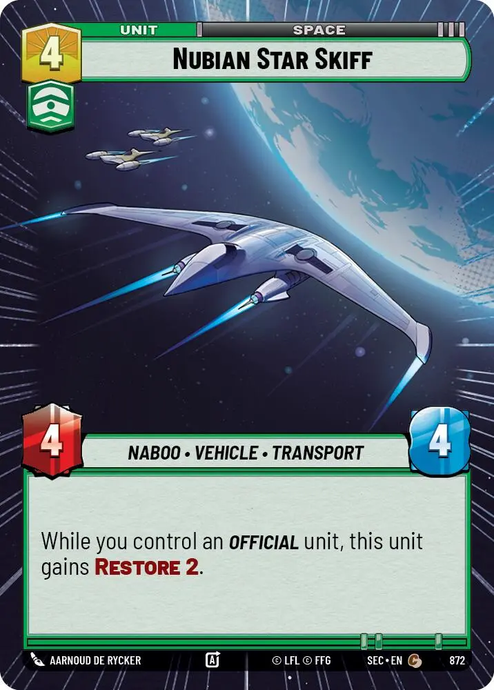 Nubian Star Skiff (872) (Hyperspace Foil) (872) [Secrets Of Power] 1