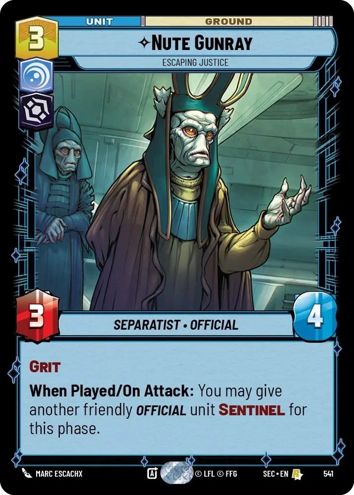 Nute Gunray - Escaping Justice (Foil) (541) (541) [Secrets Of Power] 1