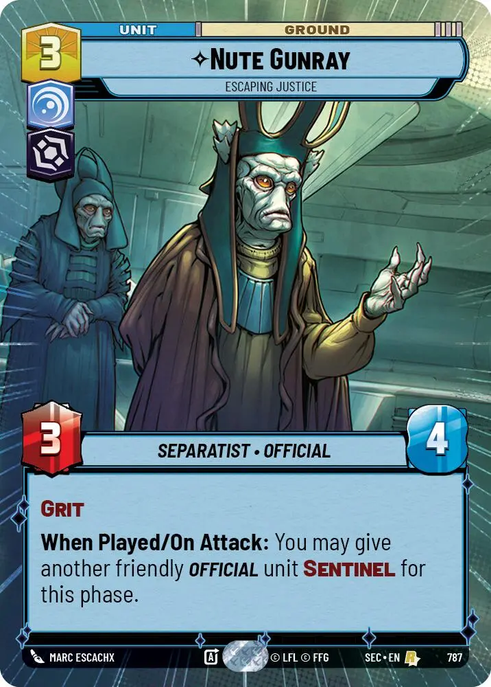 Nute Gunray - Escaping Justice (Hyperspace Foil) (787) (787) [Secrets Of Power] 1