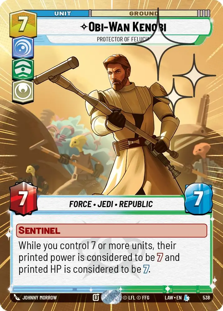 Obi-Wan Kenobi - Protector Of Felucia (538) (Hyperspace Foil) (538) [A Lawless Time] 1