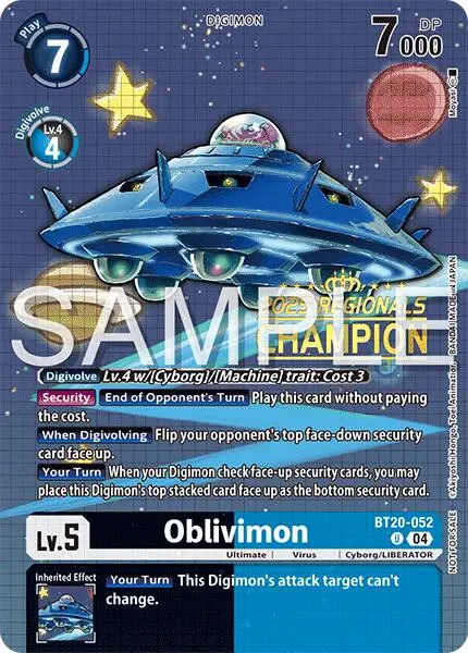 Oblivimon [Bt20-052] (Regionals 25-26 Season 2 Champion) [Release Special Booster Ver.2.0] 1