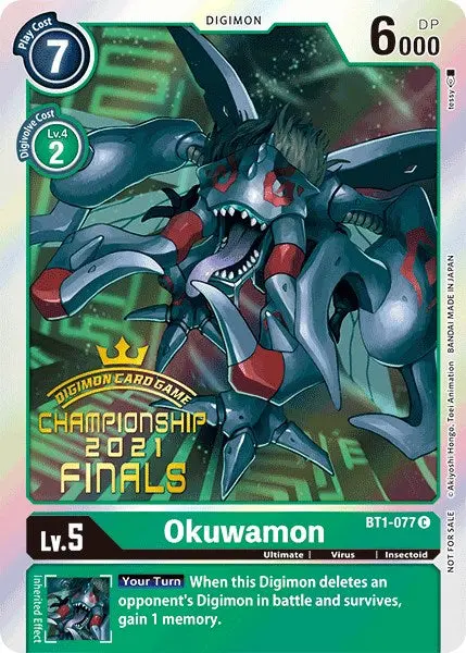 Okuwamon [Bt1-077] (2021 Championship Finals Event Pack Alt-Art Gold Stamp Set) [Release Special Booster Promos] 1